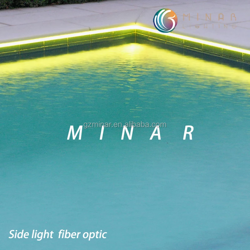 Diameter 8mm side glow light fiber optic cable for swimming pool indoor