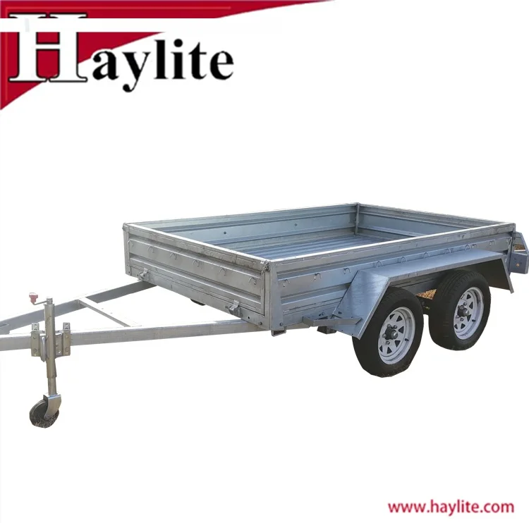 China Galvanized Axle Tipping Box Trailer For Farm Use