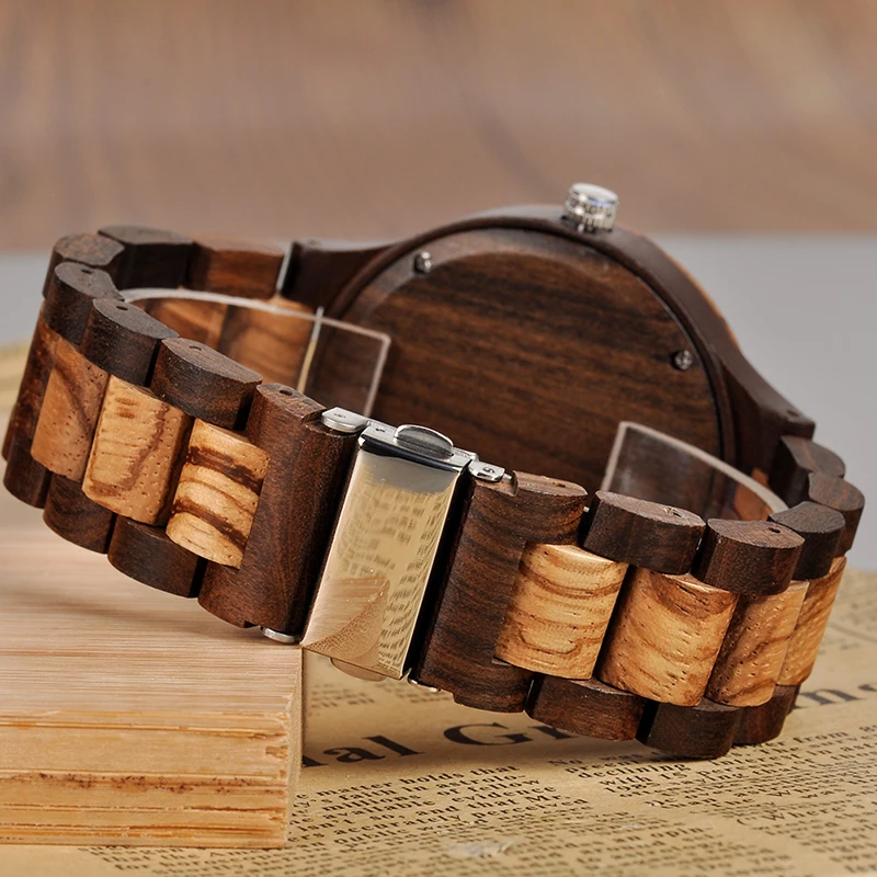 
BOBO BIRD UV printing photos Quartz Wristwatch Customized Wood Watches for lovers 