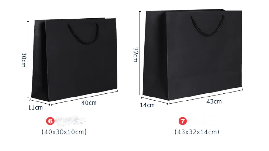 20*28*10CM Custom logo and size high quality black paper shopping bag be your gifts