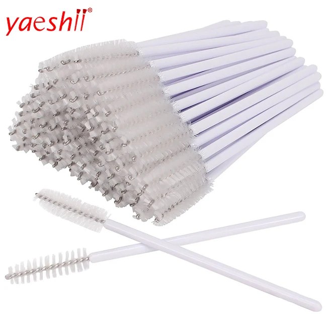 Yashii White Handle Eyelash Brush Set Disposable Mini Mascara Wands Black Eye Lash Makeup Brush Makeup Tool Kit