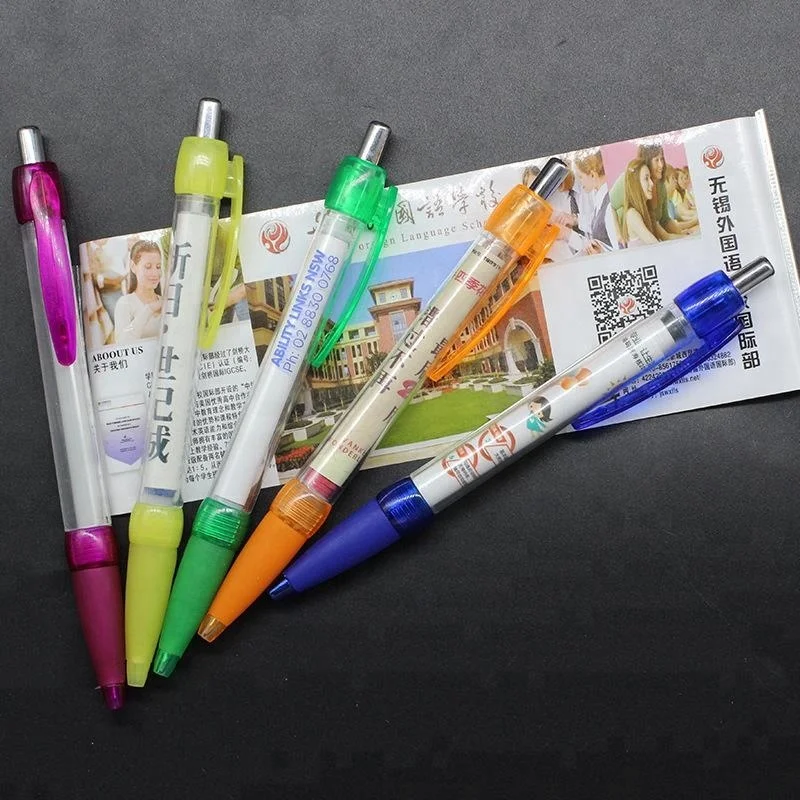 cheap custom promotional ball pens scrolling message banner pen flag pen