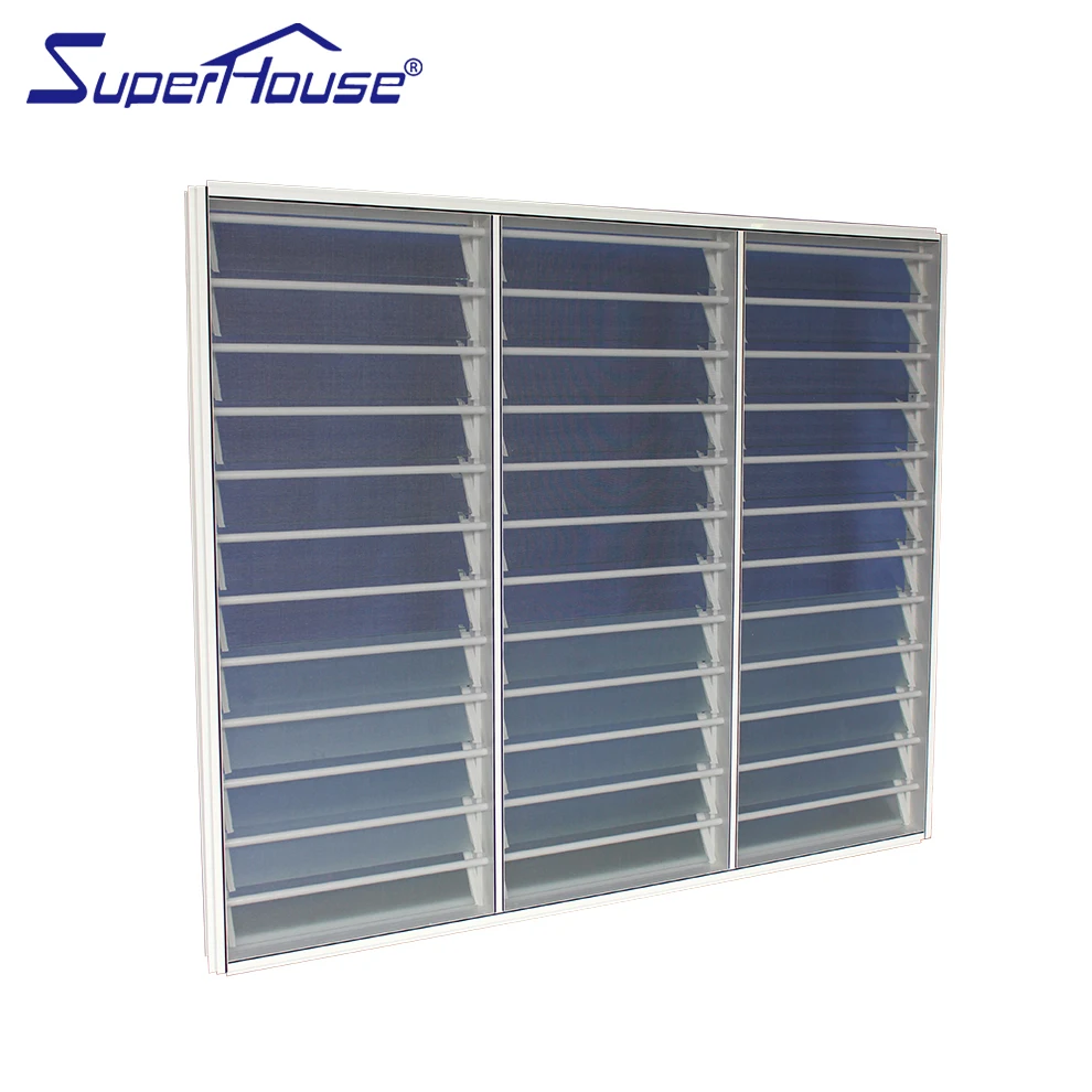Custom jalousie blinds louvers aluminium aluminum frame glass fixed louver louvre windows for house