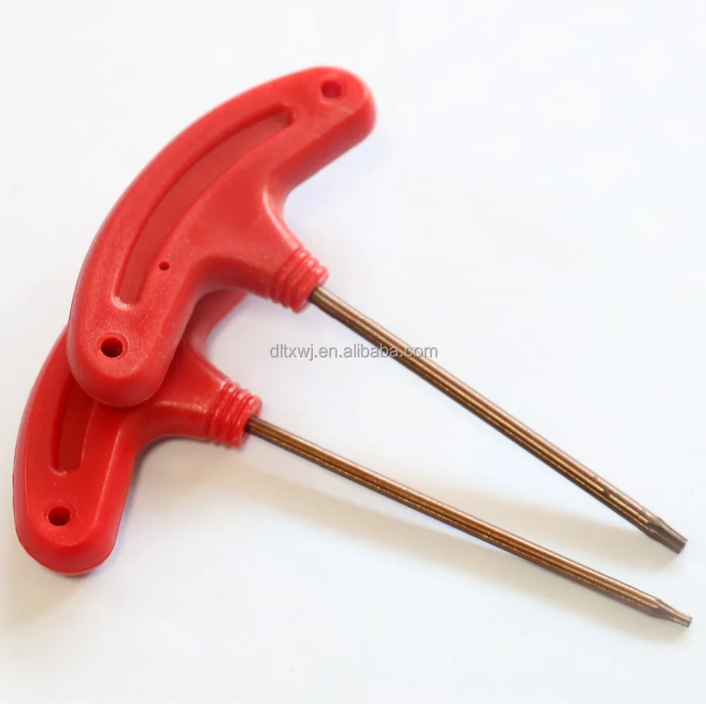 Красный ручной инструмент, ключ Torx с пластиковой ручкой, шестигранный ключ для карбидных вставок