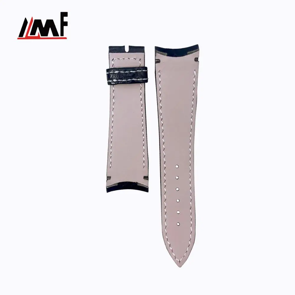 Black Genuine Alligator Watch Strap Leather Customize 22mm Watch Band For XXI Flyback For Breguet Watch