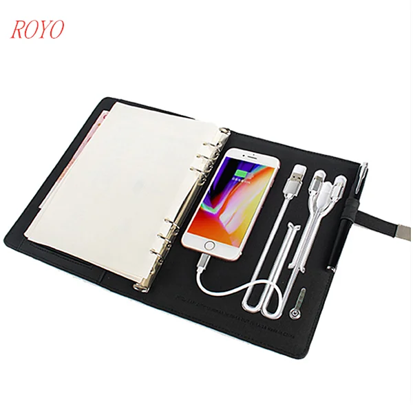 6 Multifunctional 8000 mah Cloth Power Bank  Notebook With 8/16/32GB U Disk  and  Calculator