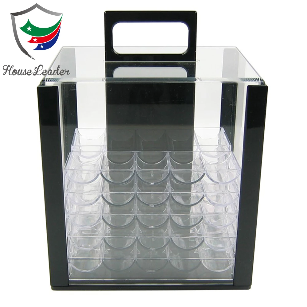 
Casino Quality 1000pcs Acrylic Poker Chip Display Carry Box Case 