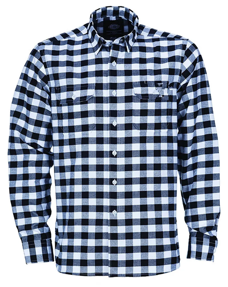 cotton fashion mens uniforms work custom plaid shirt work wear uniform with long sleeve tshirt