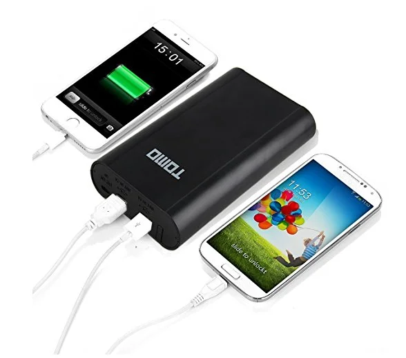 
Tomo V8-4 Portable Extra LCD Display 18650 USB Battery Charger Power Bank with 4 Slots For iPhone Samsung HTC iPad 