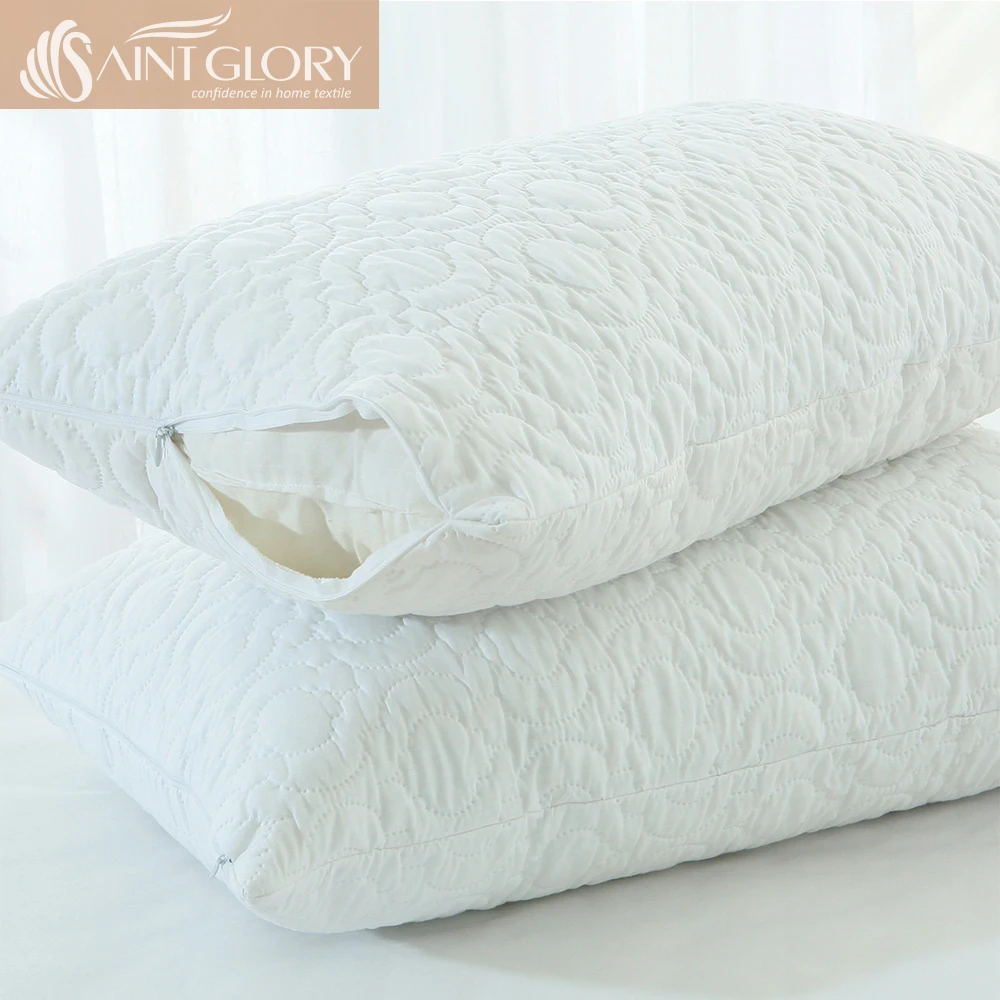 Wholesale Custom Hot Sale Home Polyester Cotton Hotel Quilted King Size Pillow Protectors Covers Cases