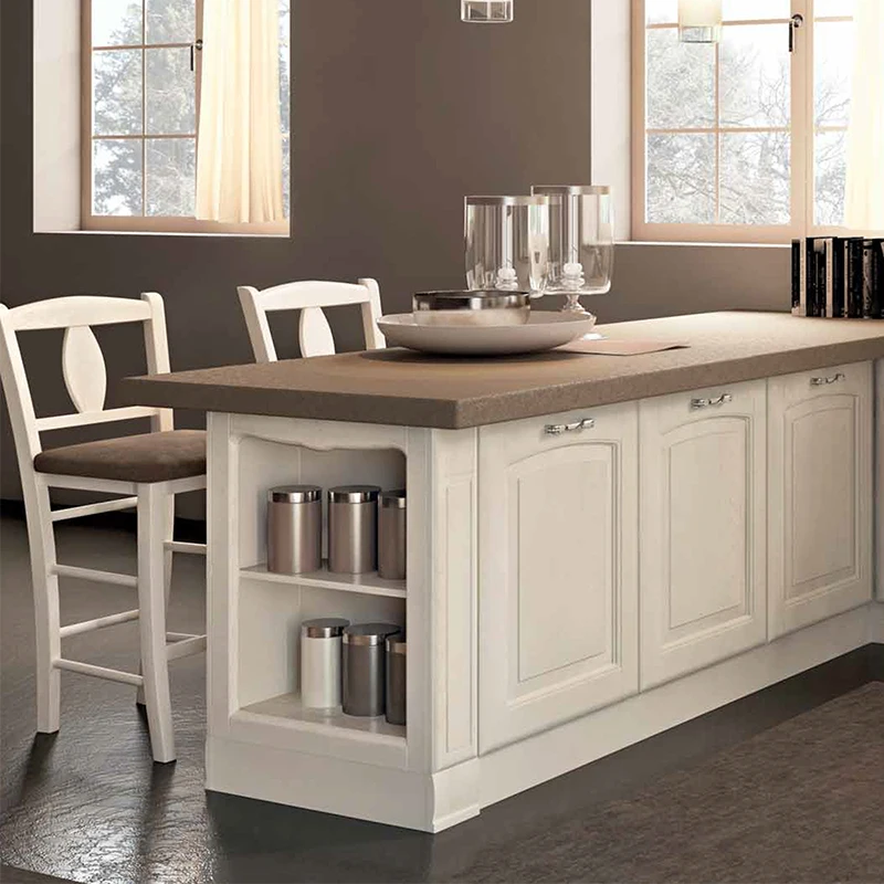 customized solid wood rubber wood kitchen units kitchen design