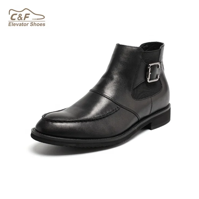 black height increasing shoes genuine leather chelsea height increasing shoes boots for men