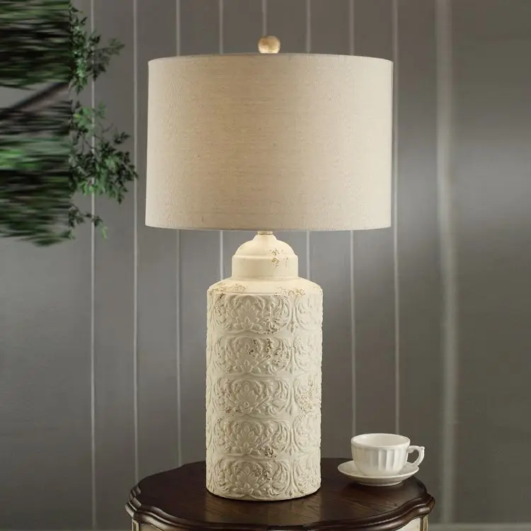 wholesale old style luxury vintage antique hotel bedside ceramic table lamps