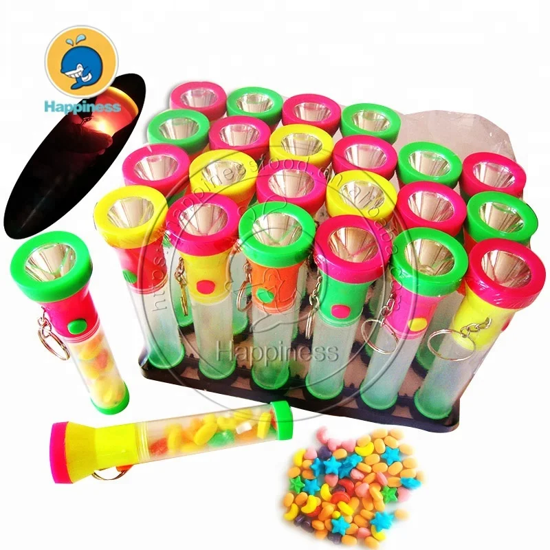 shantou supplier factory flashlight toy  fruit flavor skittles candy