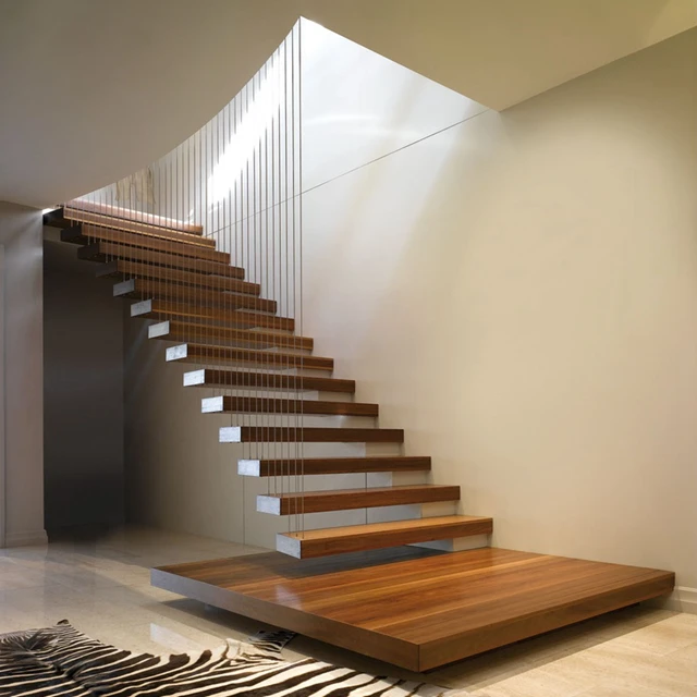 Internal Modern Design Steel Wood Floating Stairs