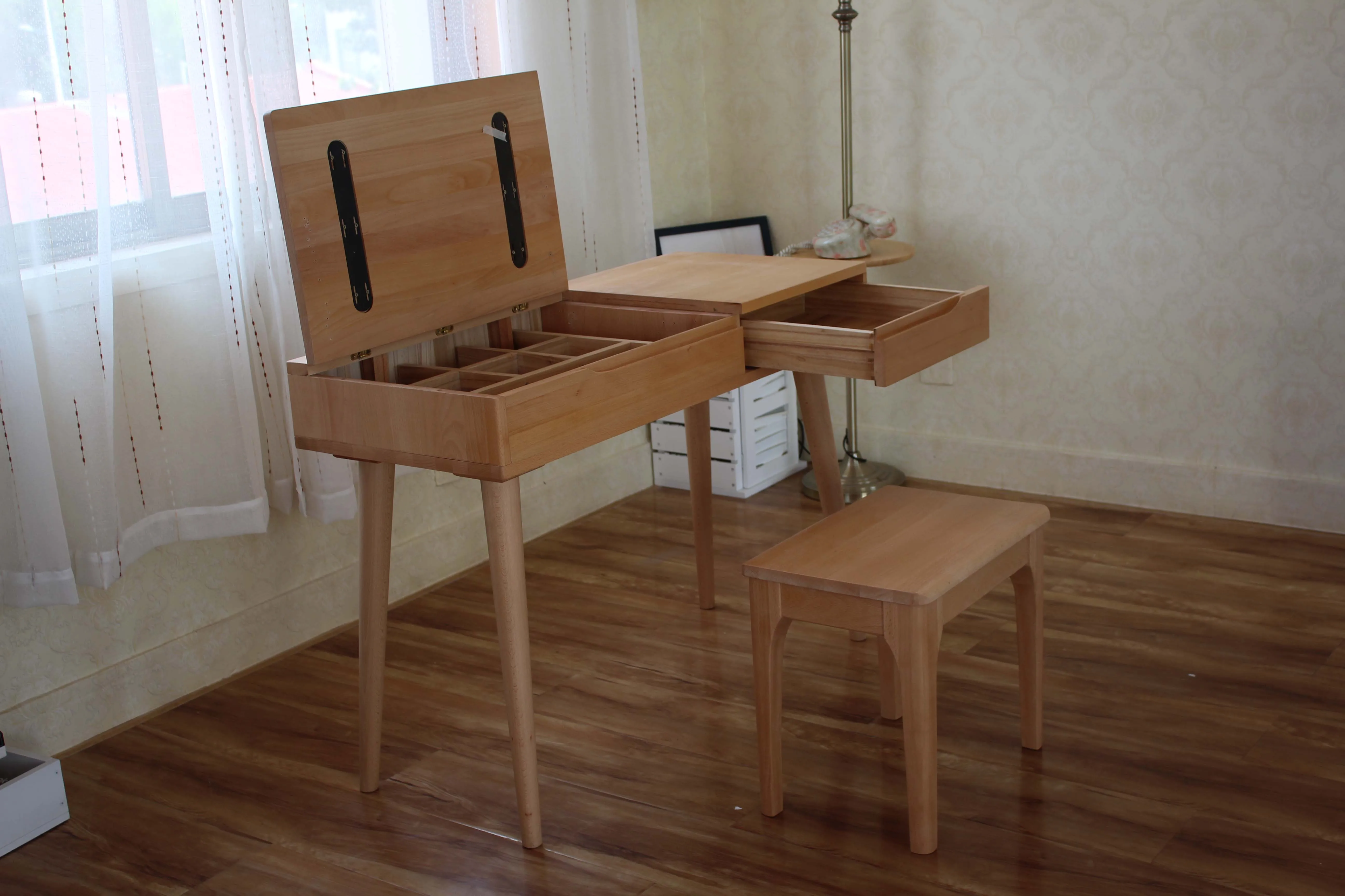 
Style Mirror Corner Wood Modern Bedroom Dresser Desk 