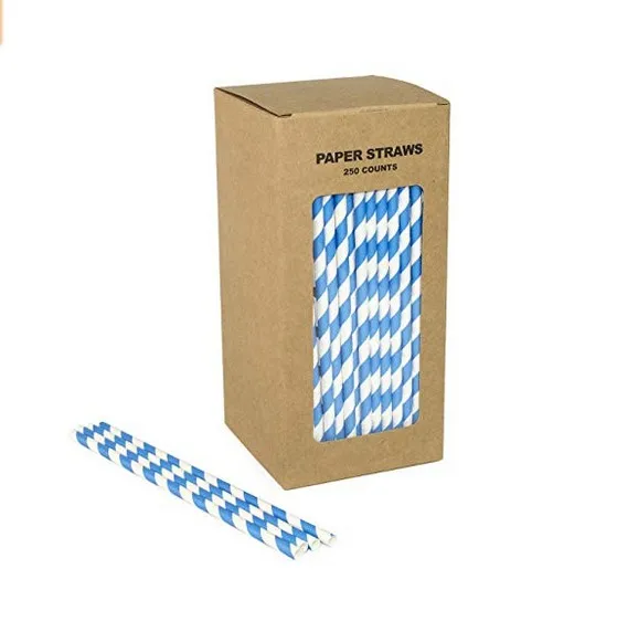 Customized package for paper straws biodegradable paper straws with box white biodegradable straws box