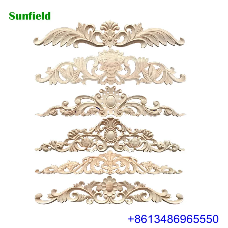 
Ornament long wood carving for European furniture 