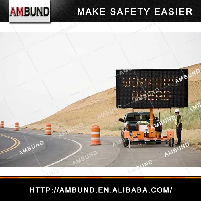 Mobile Informative LED Solar Traffic Warning Signs Variable Message Signs screen Trailer Traffic Signal