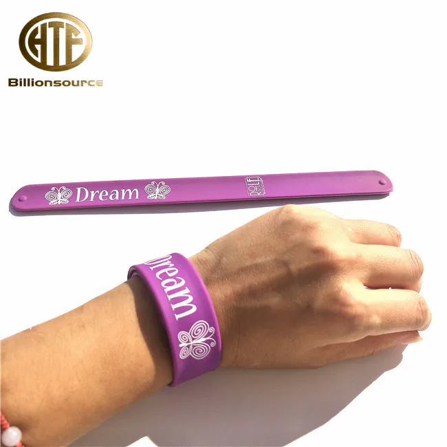 Bracelet accessories kids christmas silicone rainbow slap bracelet