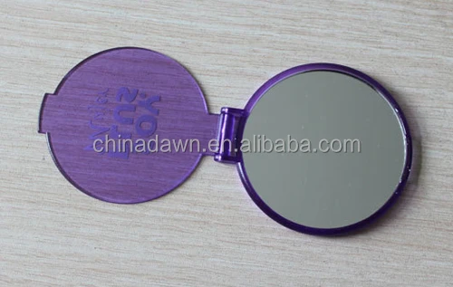 give away promotional single side cheap plastic frame mirror small pocket mirror with logo