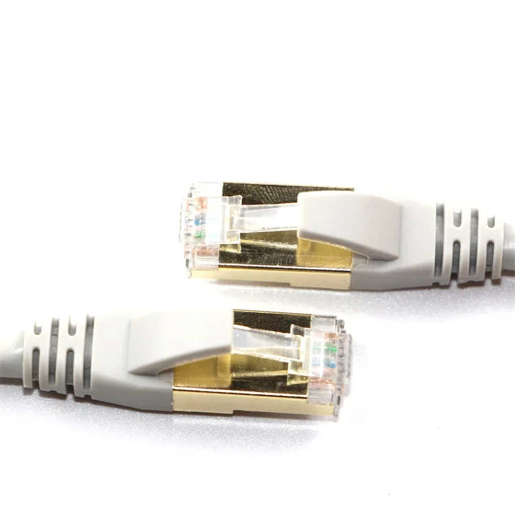 Cat8 8 Core Pair UCat Rj45 Connector Cat8 Sftp Patch Cord Outdoor Lan Ethernet White Cat8e Network Cable