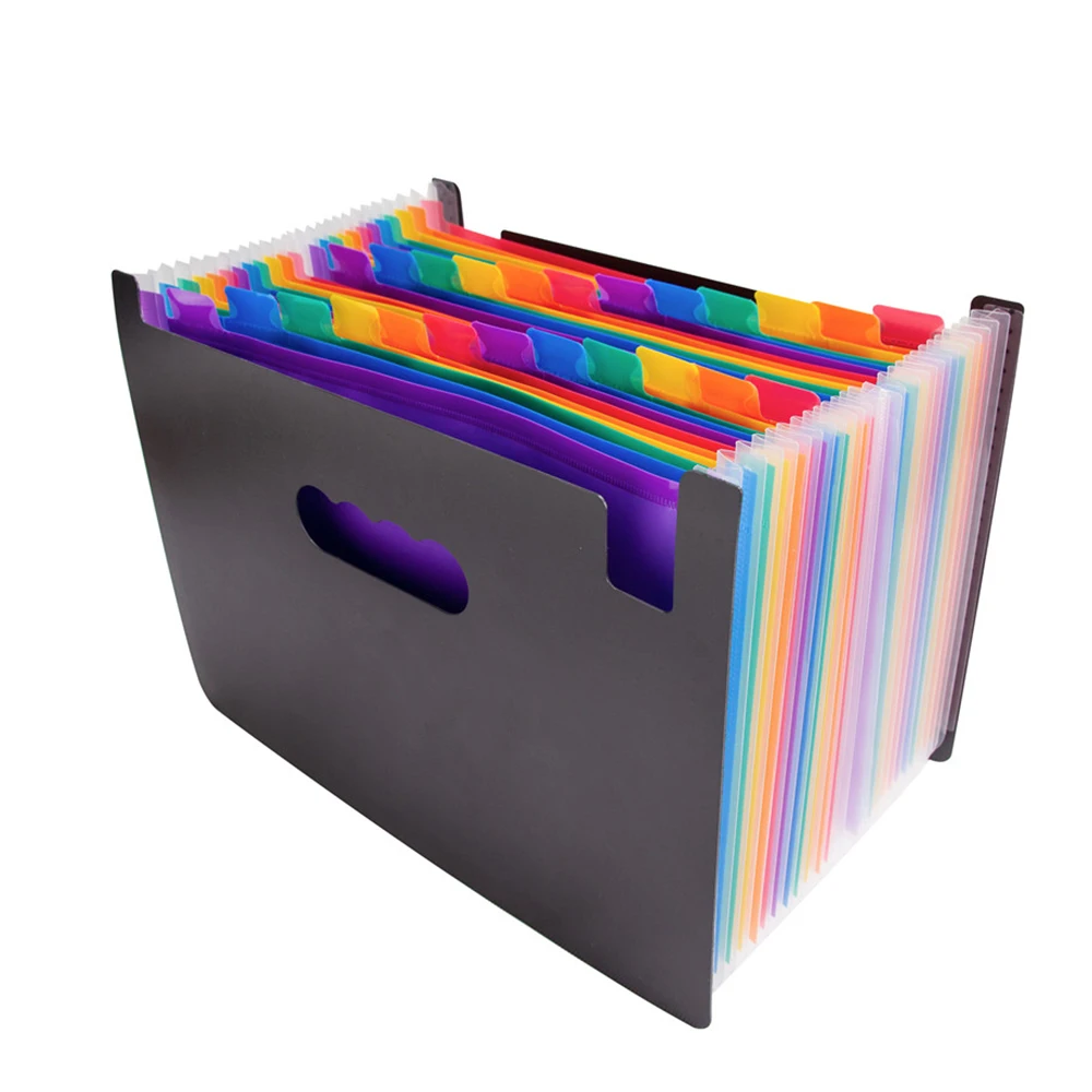24 Pockets Expanding File Folder Rainbow Expanding and Self-Stand Accordion Large Capacity Expanding Wallets