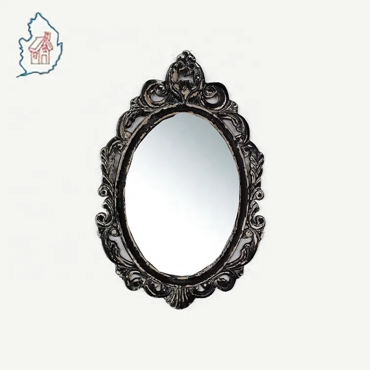 antique decorative oval wooden mirror frame for home decor