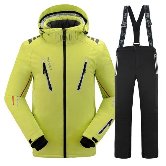 
Pelliot Ski Snow Wear Thicker Men Adjustable & Detachable Hood 9000mm Snow Suit Men Waterproof Ski Jackets 