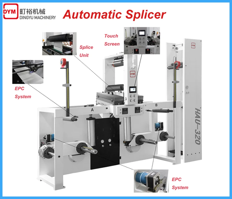 DINGYU HAU 320 automatic butt splicer match with offset printing machine