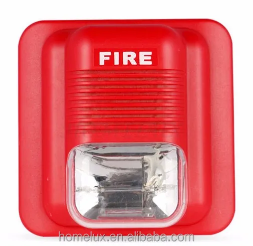 Fire alarm system red flashing light siren 12-24vdc