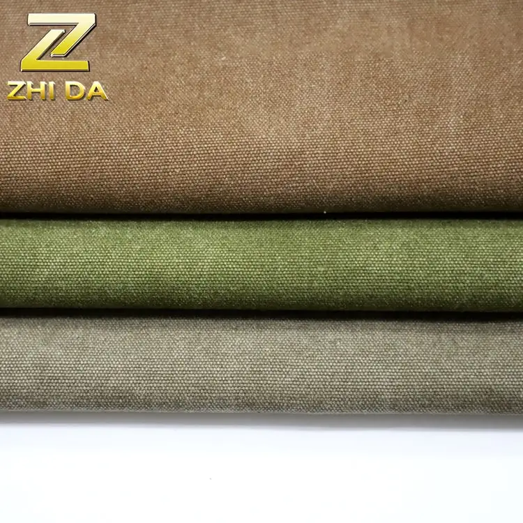 Wholesale 16oz washed plain poly cotton canvas fabric for plain canvas bags shoe backpack