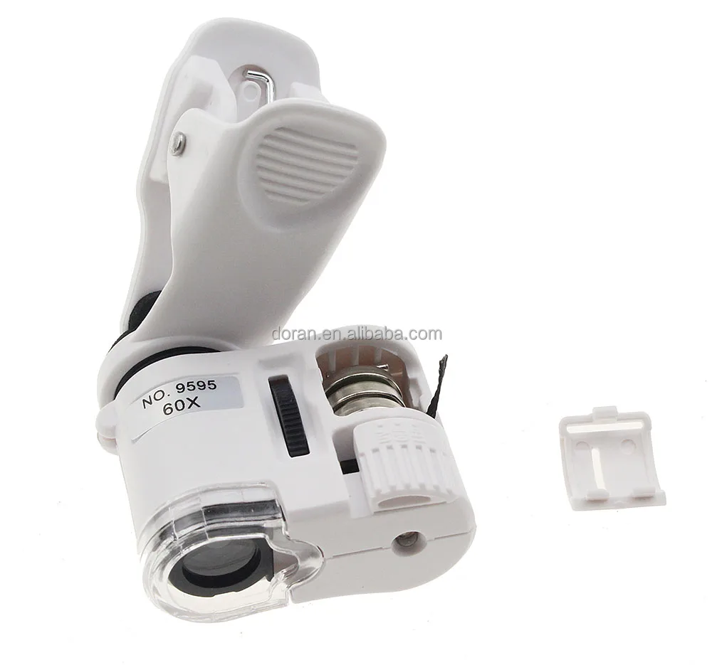 60X Телефон лупа камера Карманный микроскоп со светодиодной и УФ-подсветкой