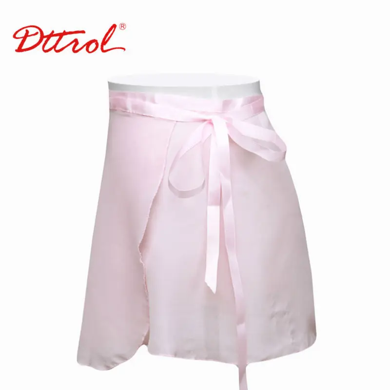  D004792 Dttrol танцевальная розовая черная шифоновая балетная юбка на шнуровке