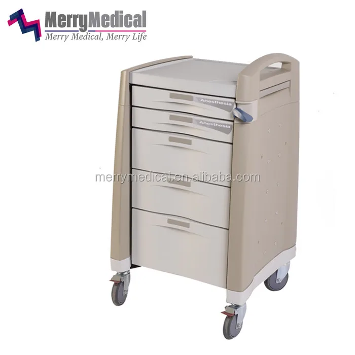 
4-Drawer Stable Secure ABS Medication Cart Hospital Trolley 