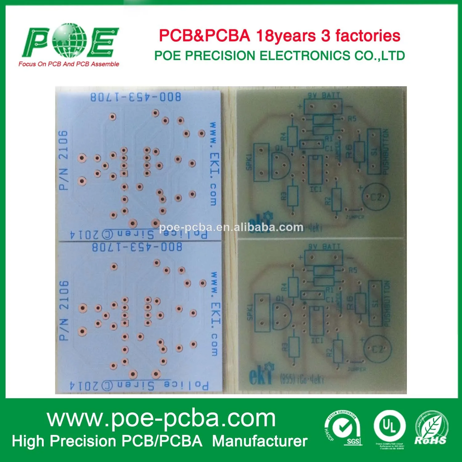китай высокого класса 2 слой fr4 печатных плат производителя