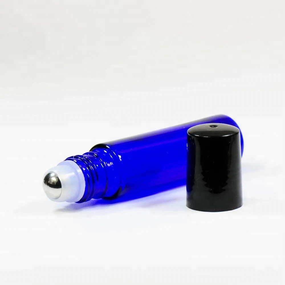10ml essential oil roller on blue glass bottles