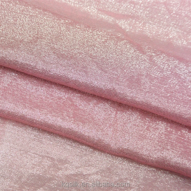 Роскошная однотонная окрашенная Серебряная люрексная шелковая жоржетная ткань шелк GGT металлик однотонная