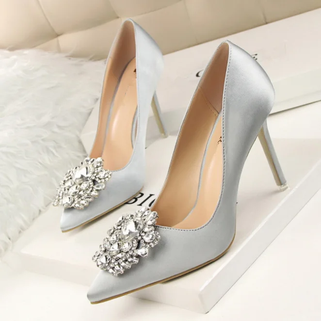 c10418a elegant wedding party women satin high heel dress shoes
