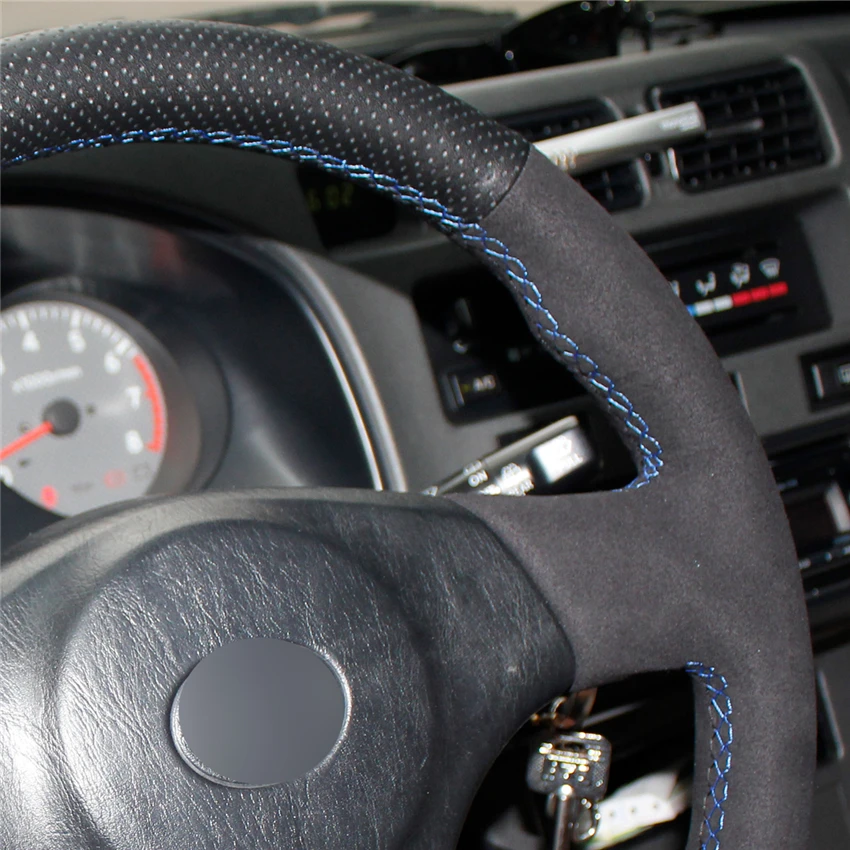 DIY Suede Black Leather Customized Car Wrap Steering Wheel Cover For Toyota Corolla Matrix 2003 2004 2005 2006 2007 2008