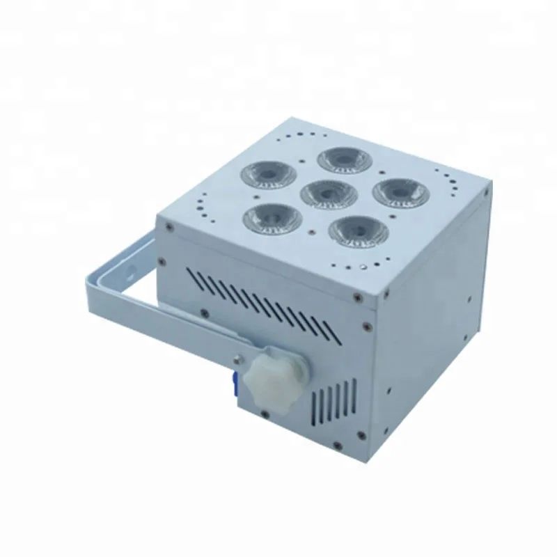 6pcs 18W rgbaw+uv 6 in1 wireless dmx battery powered led PAR CAN stage lighting