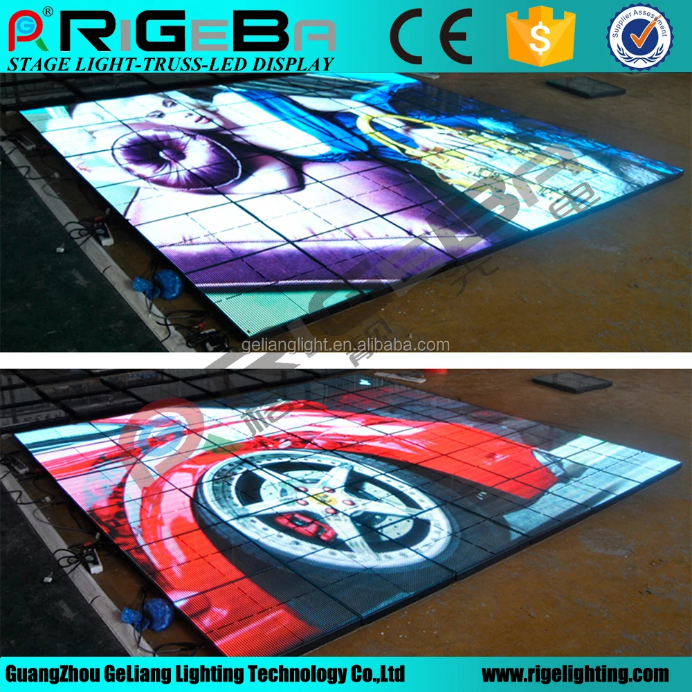 rigeba brand waterproof P10 led video display screen video dance  floor for events