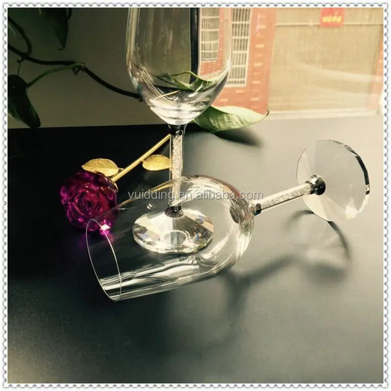 Faceted Crystal Diamond Goblet Glassware For Wine & Champagne