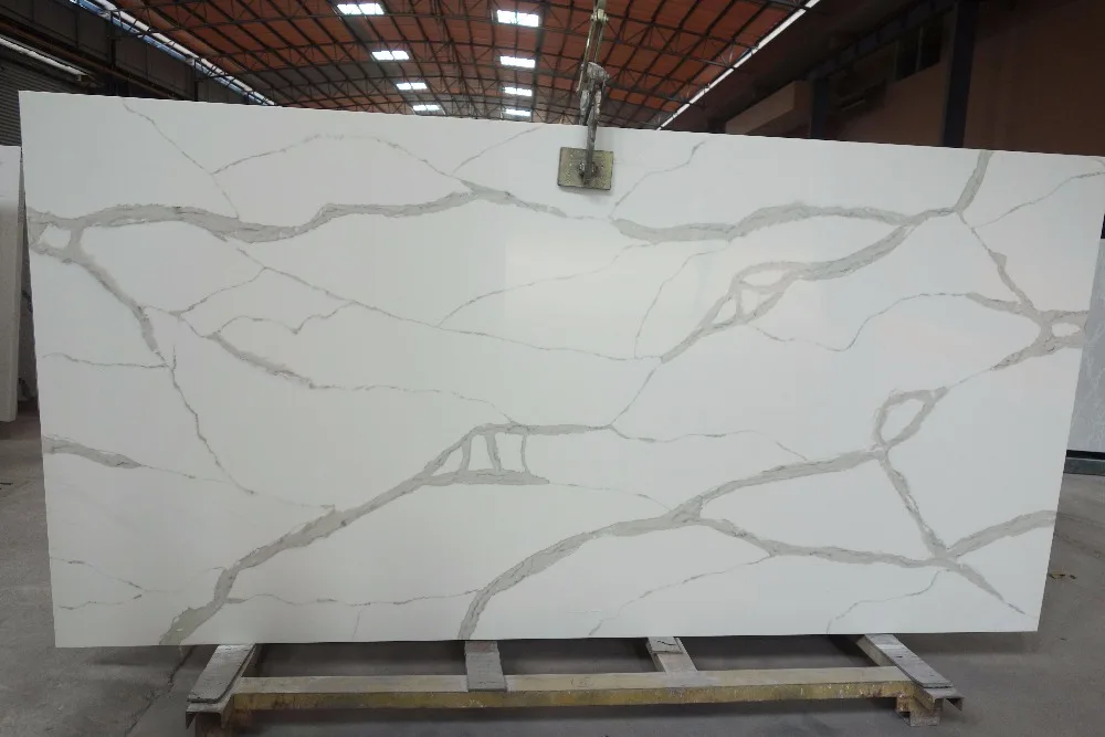 
Calacatta White Cheap chinese engineered vein quartz stone slabs 