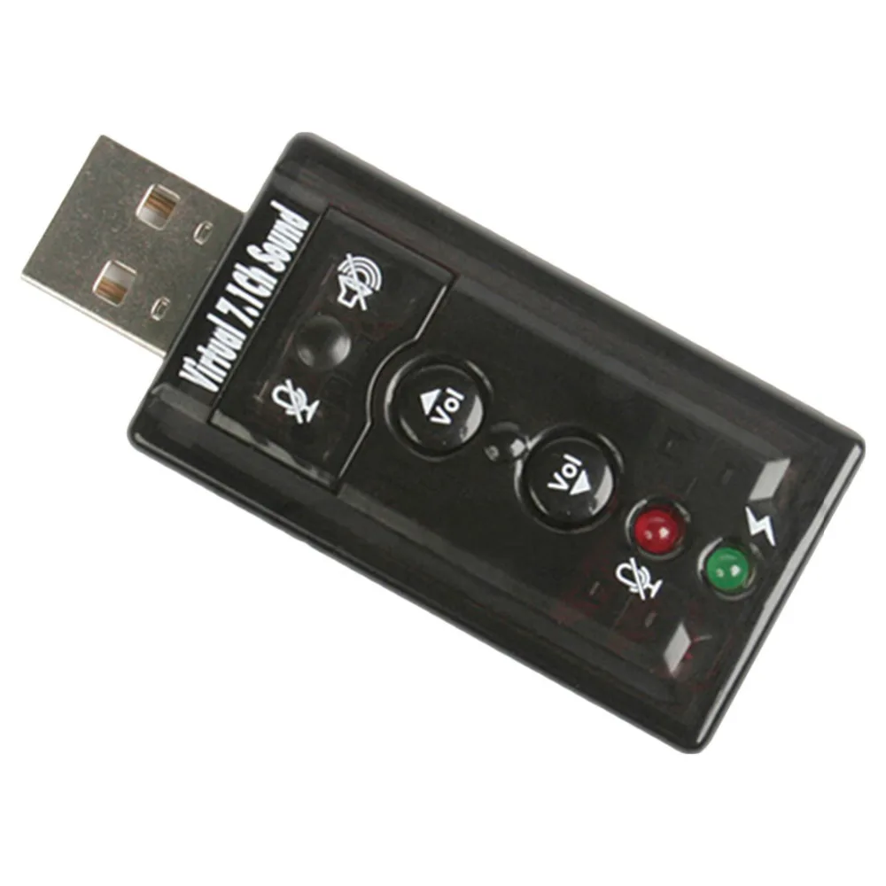 Внешняя звуковая карта USB 7 1 каналов 3D аудио адаптер с 3 5 мм гарнитурой и микрофоном для настольного ПК