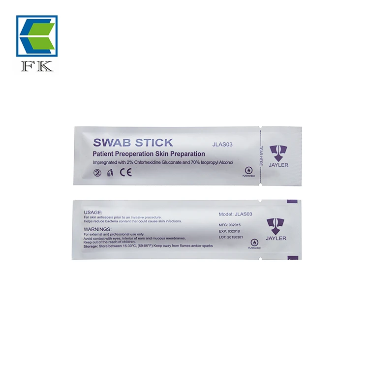 
70% Isopropyl +2% chlorhexidine Swab Stick 