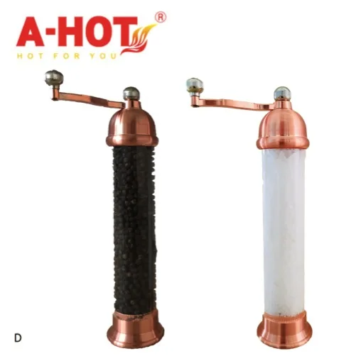 Hot Sale Acrylic Body Rose Gold Color Pepper Salt Grinder Mill