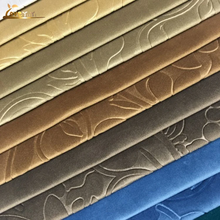 100% Polyester Chinese Embossed Velvet Material Fabric Sofa