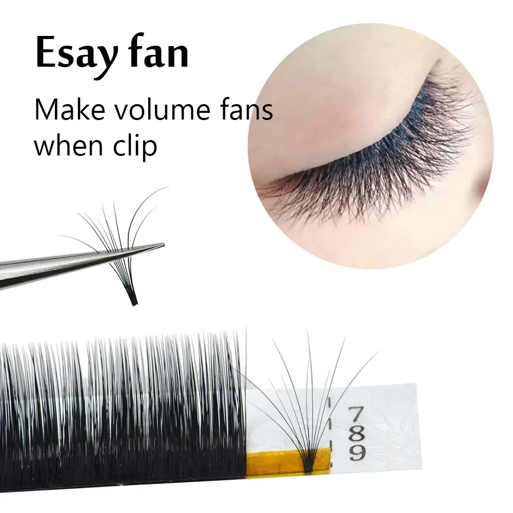 private label own brand volume eyelash extension easy fan lash individual mink lashes 0.03 blooming eyelash extension