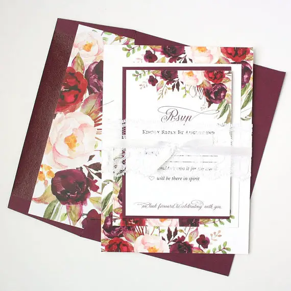 Letterpress RSVP cards wedding invitation